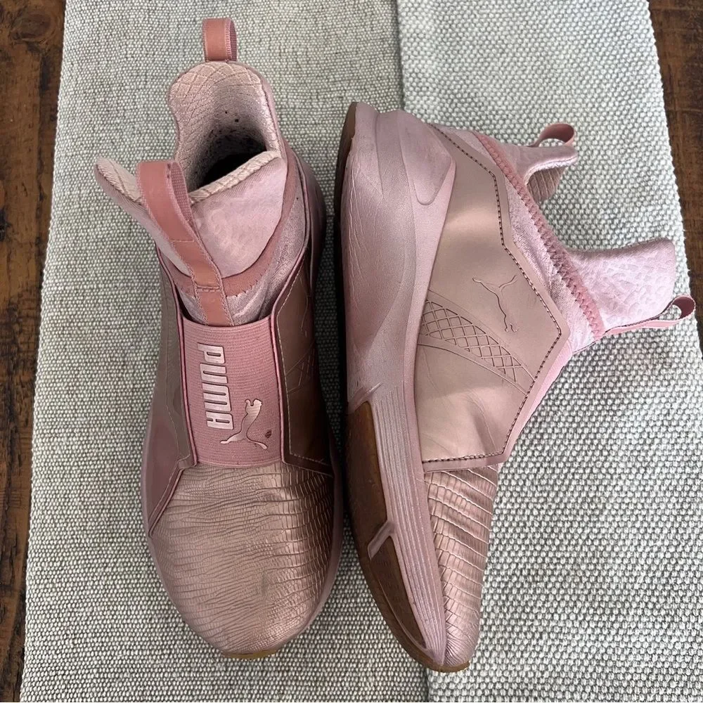 Puma Pink Faux Reptile Slip-On Sneakers Size 7.5